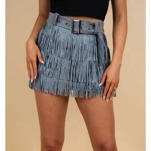 Blushing Brunette Fringe Skort